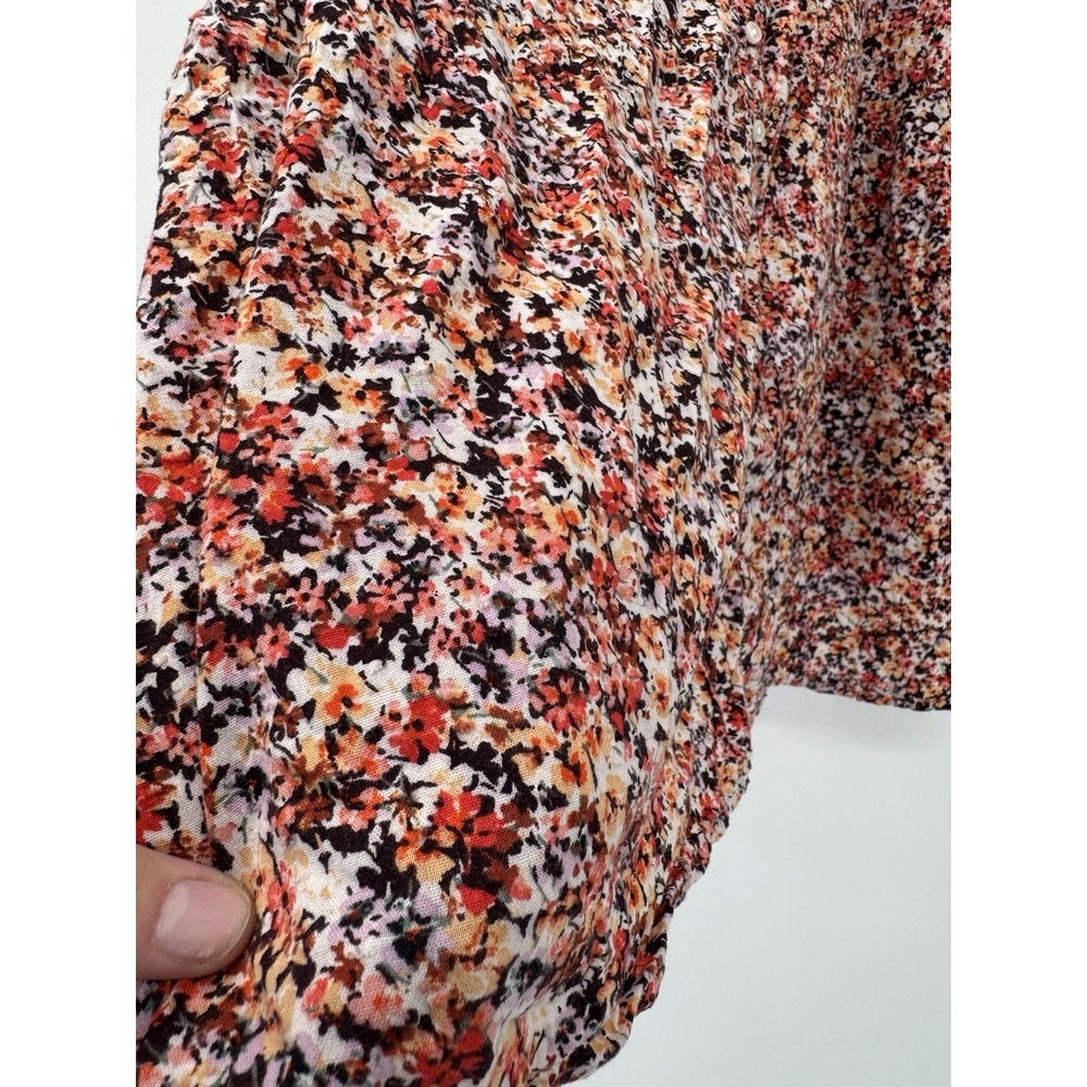 Old Navy Size 3X Ditsy Floral V-Neck Top Long Sleeve Smocked Cottagecore‎ - Picture 5 of 9